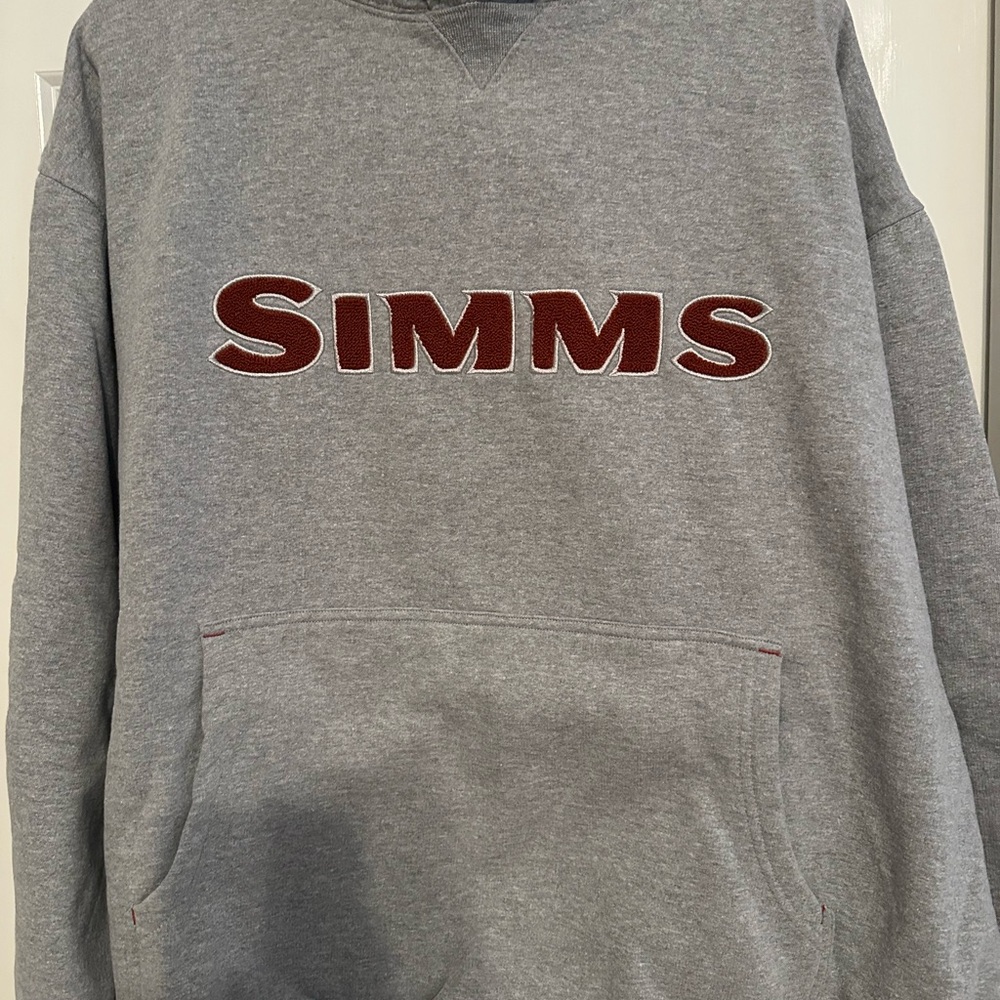 Simms Gray and Red Crewneck Sweater